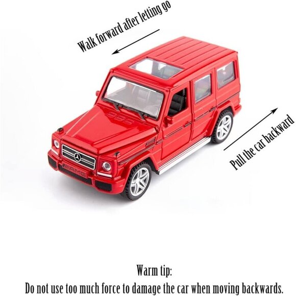 Red G65 AMG Toy Car Model Pull Back Die-Cast Vehicle with Lights and Sound - Picture 5 of 6